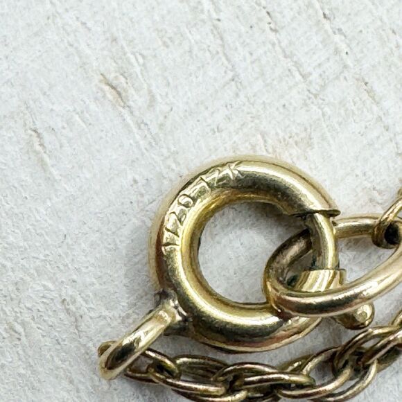 Vintage Gold Filled Pave Aurora Borealis Rhinestone Puffy Heart Pendant Necklace - Picture 9 of 12